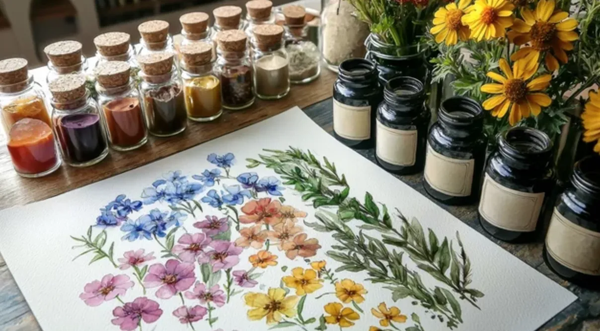 Image of watercolor painting of flowers, symbolizing the intersection of art and science in practical scientific thinking.